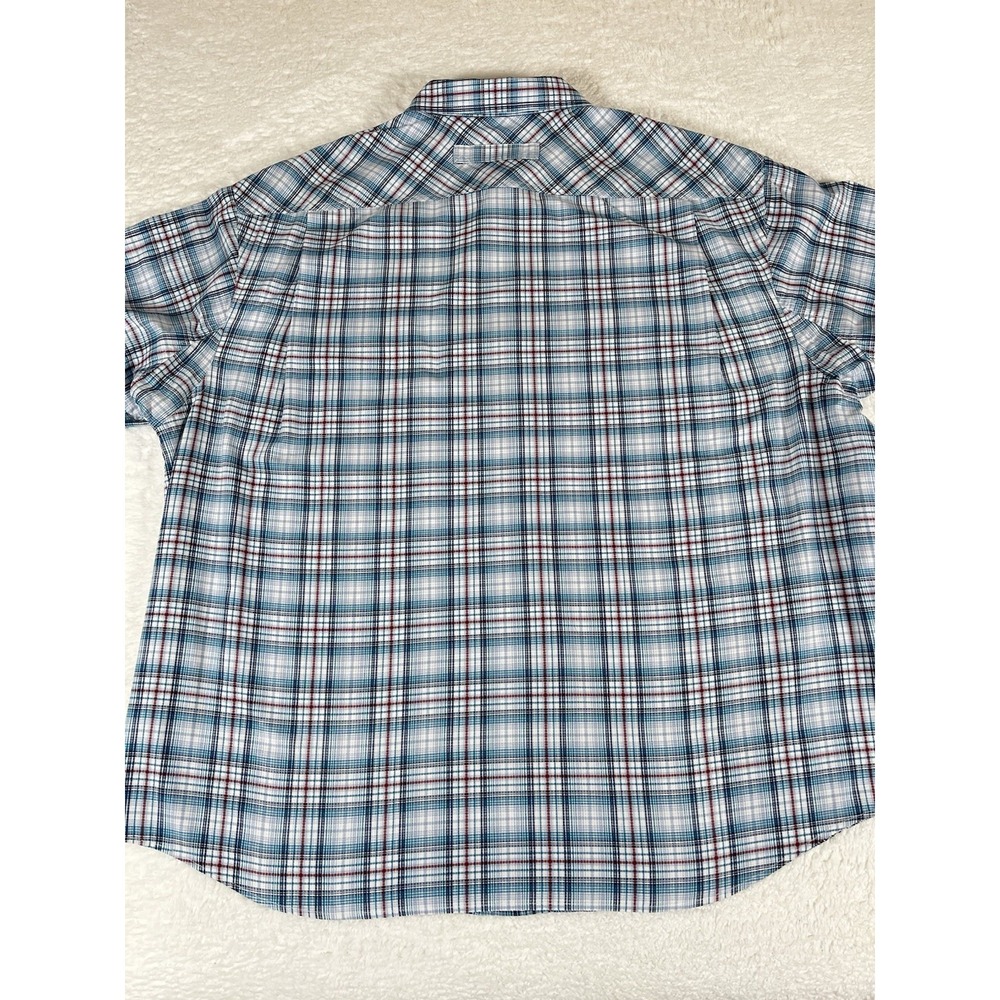 Duluth Trading Co Breezeshooter Red White Blue Vented Check‎ S/S Shirt Men's 3XL - Picture 3 of 9